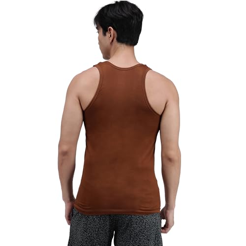 Image of Amul Comfy Men's Vest | Round Neck | Breathable Lightweight Innerwear | Moisture Wicking | Soft Feel | Pack of 8 | Color May Vary