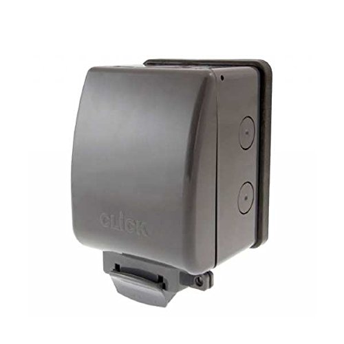 1 Gang 13A DP IP66 Weatherproof Swithed Socket Unit - Grey x1