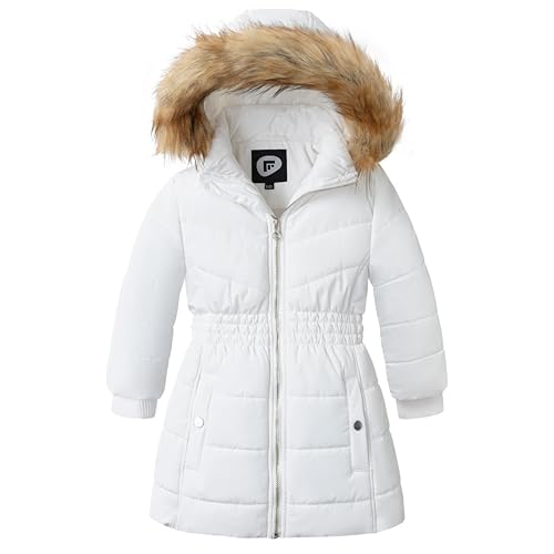 Garemcy Girls Winter Coat Long Warm Waterproof Fleece Lined Puffer Jacket With Detachable Hood & Fur Trim
