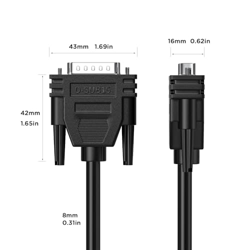 JUXINICE D-Sub 26 Pin Double Shielded Cable, DB26 Male to Female Extension 5FT, 3 Rows Connector Black