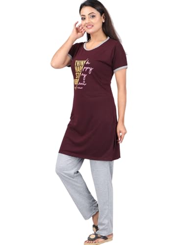 Image of URBAN TREES Women's Cotton Printed Night Suit Set of Top & Pajama Set || Night Suit Set