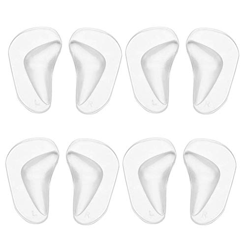 BHAHAI 4 pares de palmilhas de suporte de gel para arco, ortopédicas de silicone para pés planos, ortopédicos, almofadas de gel para salto alto, almofadas de almofada para mulheres e homens