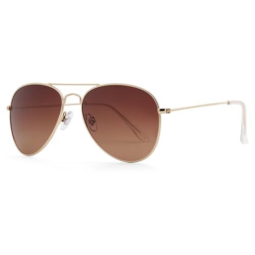 JOOX Gafas de sol piloto retro polarizadas para hombres y mujeres, protección UV400 y montura metálica para unisex