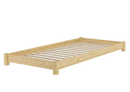 Erst-Holz®Niederflurbett Futonbett Einzelbett Bodenbett 90x200 Kiefer...