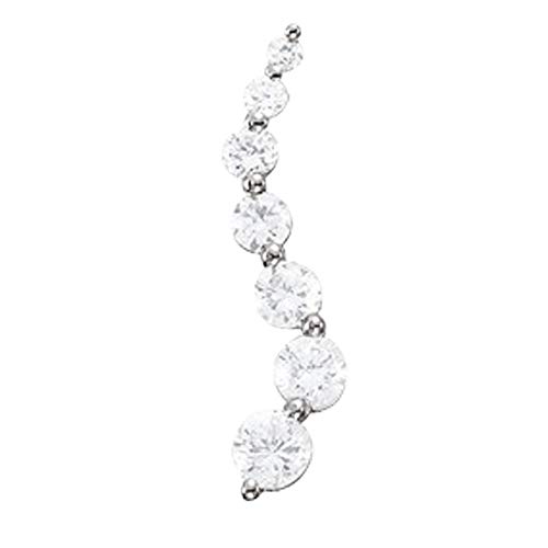 Houston Diamond District 0.5 to 3 Carat Total Weight 14K White Gold Journey Pendant Necklace Graduated Wave Value Collection