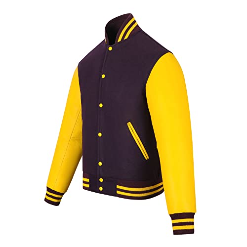 Image of Varsity Jacket Baseball Letterman Jacket- Wool and Leather Premium Quality Unisex Basketball Jacket