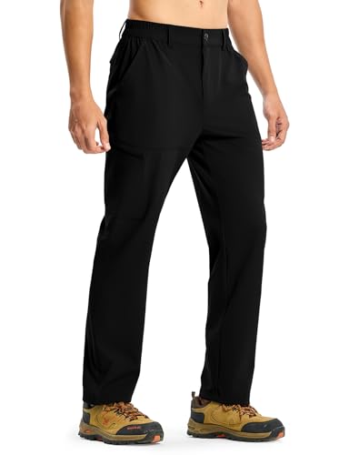 Image of YSENTO Men's Lightweight Hiking Walking Trousers Quick Dry Trekking Work Breathable Outdoor Cargo Pants(Black,36)