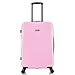 DUKAP INCEPTION Luggage with Spinner Wheels | Durable Lightweight Hardside Suitcase, Travel Bag with Handle and Trolley, 24-Inch Medium Checked Luggage | Pink