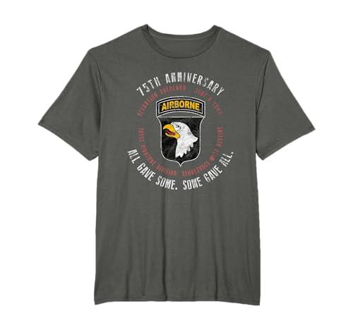 Día D 75 Aniversario 101 Div. Aerotransportado Segunda Guerra Mundial Vintage Camiseta