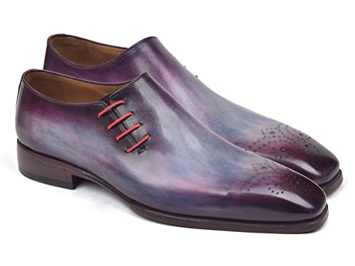 Oxfords dentelle latérale Paul Parkman violet souliers cuir artisanaux luxe