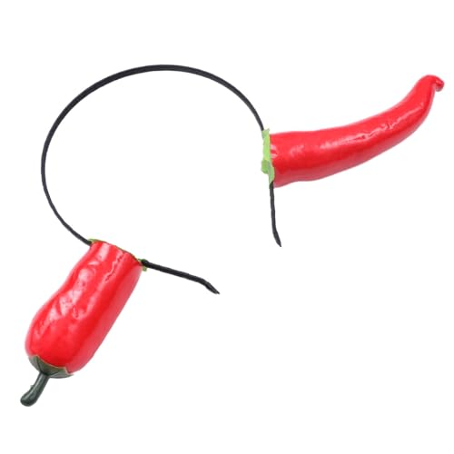 Serre-tête poivron rouge déguisement adulte accessoire coiffure rigolo