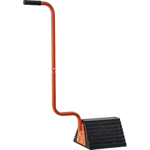 Image of Buyers Products WC1087 Rubber Wheel Chock with Bolt-On Handle, Anti-Slip Wheel Stopper for Trucks, RVs, Trailers, Campers & Cars, Tire Chock Stabilizer
