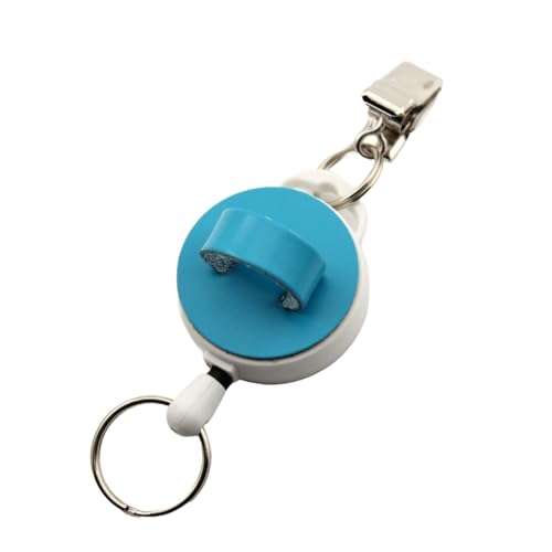 HERBE ペン&メガネ サングラスホルダー クリップ リール付き 牛革ペンホルダー 本革 日本製 ブルー