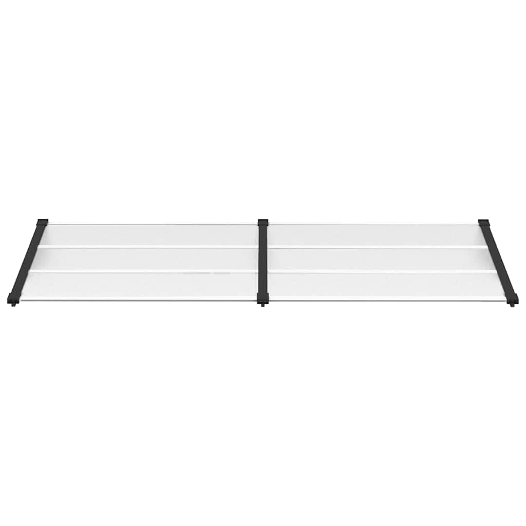 vidaXL Marquesina de Puerta, Toldo para Porche Ventana, Refugio de Lluvia Nieve, Marquesina Exterior, Policarbonato Negro y Transparente 239x90 cm