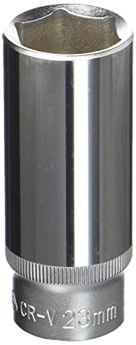 Image of Yato YT-1236 Hexagonal Deep Socket of Size 23mm & Length 76mm Suitable for Socket Wrench Set |CRV 50BV30 Chromium Satin Plated Steel|Socket Tool Box|Uses:Home & Mechanical Tools|Industrial Power Tool