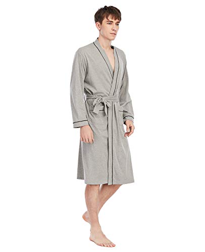 TOP-VIGOR Men's Robe Lightweight Robes for Men with 2 Pockets Bathrobe Soft Sleepwear Mens Loungewear Pajamas2