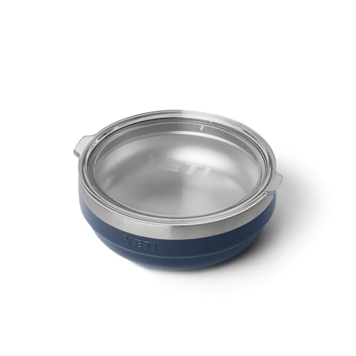 Image of YETI Rambler Low Bowl, Vacuum Insulated, Stackable and Nestable Stainless Steel Bowl with Lid, 0.7 Quart, Navy