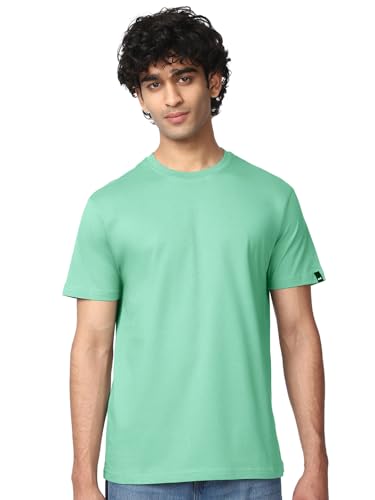 Image of Bewakoof Men's Cotton Jersey Solid Regular Fit Half Sleeve Round Neck T-Shirt | Tshirt for Men Cotton| Casual Wear | Street Wear