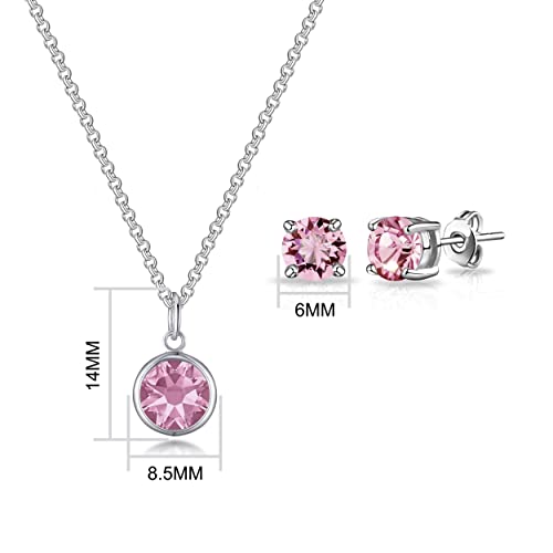 Philip Jones October (Tourmaline) Birthstone Necklace & Earrings Set Created with Zircondia® Crystals - Image 5