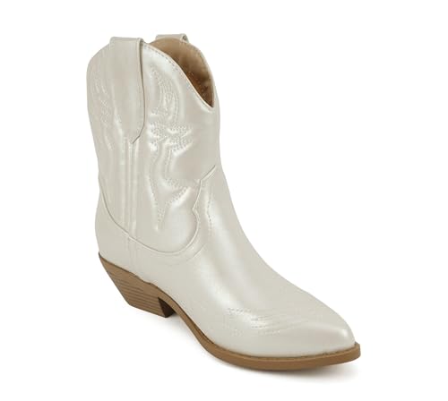 Image of Soda Women Cowgirl Cowboy Western Stitched Ankle Boots Pointed Toe Short Booties Rigging-S (Wide Fit Available)
