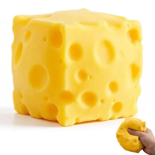 Käse Squishy Slow Rising Gelbes Käse Quetschspielzeug Weiches Anti Stress Spielzeug für Erwachsene und Kinder Sensorisches Fidget Toy zum Drücken und Knautschen