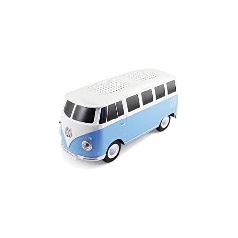 BRISA VW Collection - Volkswagen Portable Bluetooth Speaker Wireless Box with Rechargable Battery T1 Bus Campervan (Scale: 1:20/Classic Bus) (Blue) Cover