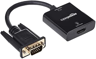Amazon Basics Gold-Plated HDMI (Female) to VGA (Male) Adapter with 3.5mm Audio Port (Only from HDMI to VGA)