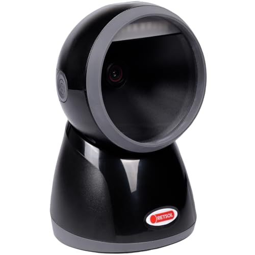 Image of Retsol PD3000+ Omni Directional 1D /2D Presentation Barcode Scanner BIS Approved USB Optical Laser High Speed Wired Reader for Warehouse Supermarket POS System (1 Pc)