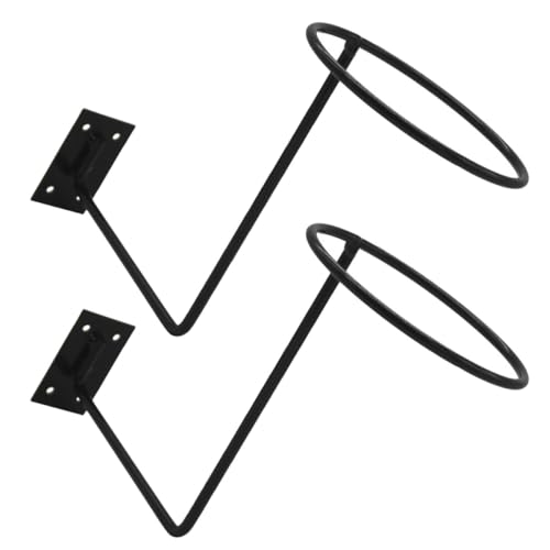 Porte-casque en fer noir robuste avec fixation murale stable - 2