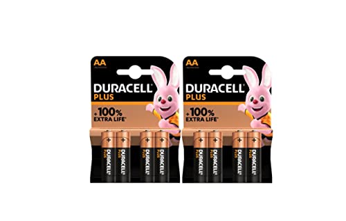 8 x Duracell AA Plus Alcaline (2 ampoules de 4 batteries) 8 piles stylo