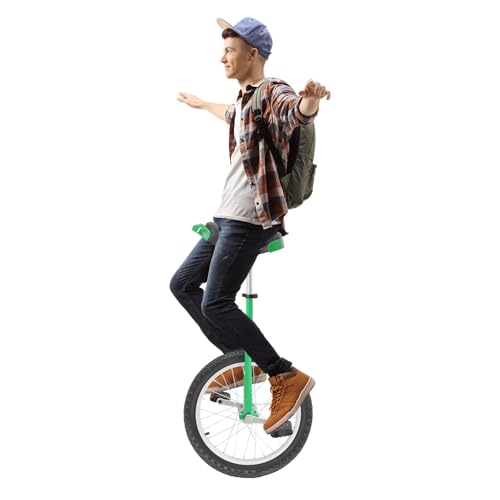 Image of DYNAMI Unicycle with Excellent Steel Frame,Leakproof Tire,Adjustable Height,Curved PU Seat,Mute Bearing,Anti-Slip Designs,for Outdoor Sports Fitness Exercise