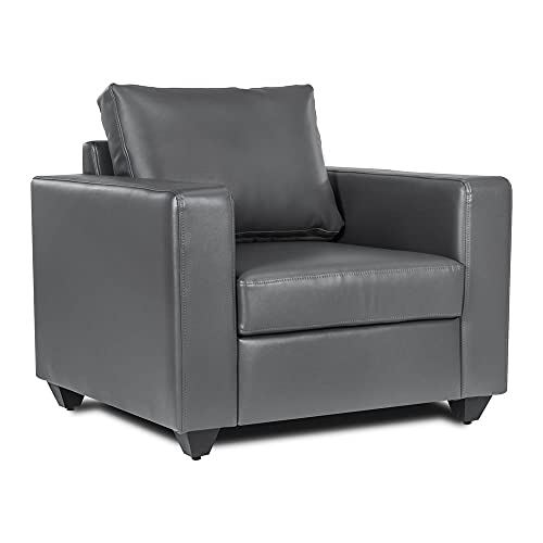 Image of Wakefit Sofa Set | 3 Year Warranty | Sofa 1 Seater, 1 Seater Sofa for Living Room, Wooden Sofa Set, Sofa Set Single Seater - Napper(Jindal : Thundercloud)