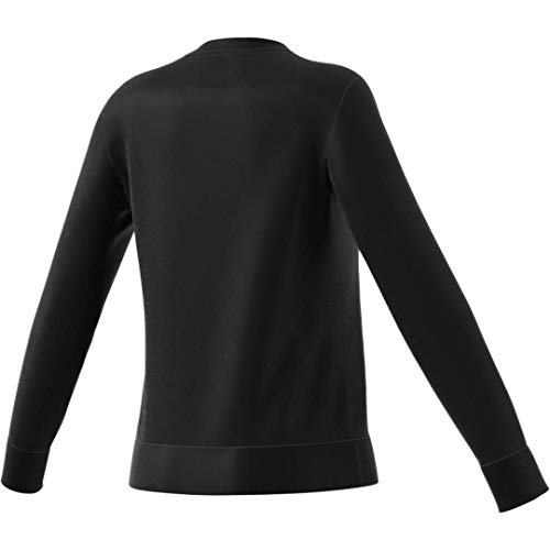 adidas Essentials Women's Linear Crewneck Sweatshirt, Black/White, Large
