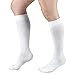 Truform 20-30 mmHg Compression Stockings for Men and Women, Knee High Length, Closed Toe, White, X-Large