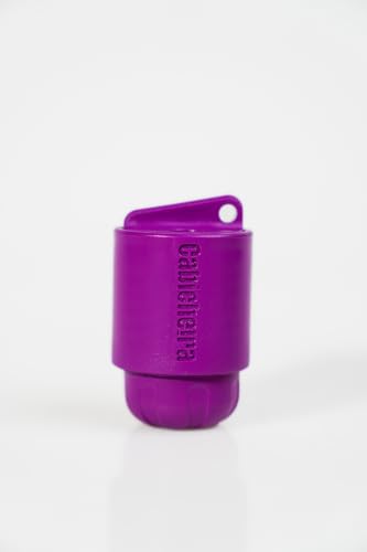 Cenicero Portátil, Compacto y Ecológico. Pequeño accesorio con capacidad para 20 colillas. Accesorio de bolsillo. Color Amarillo. (Morado)