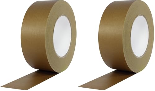 ProTapes Pro 184HD Rubber High Tensile Kraft Flatback Carton Sealing Tape with Paper Backing, 7 mils Thick, 55yds (50m) Length x 2" (48mm) Width, Dark Brown (Pack of 1) image 4