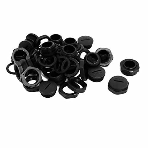 Tool parts PG13.5 Nylon Male Threaded Cable Gland Screw End Cap Cover Black 20pcs