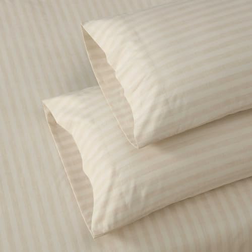 Image of Martha Stewart - Cotton Percale Queen Sheet Set with Pillowcases