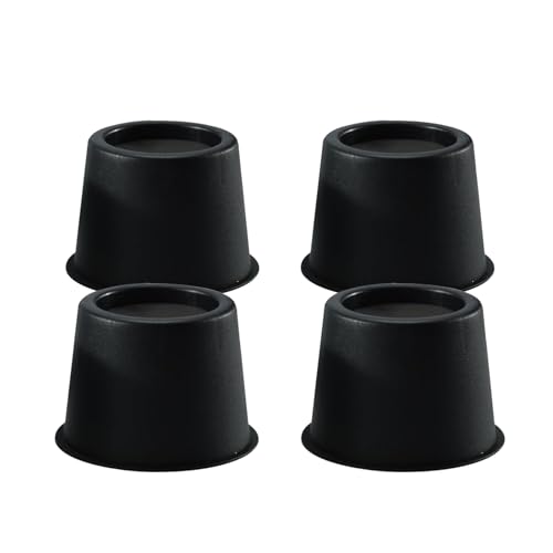 高さ約8CM テーブル・こたつなど家具の高さ調節が簡単にできる 高さを上げる ベッド底上げ 4個セット 高さ調節脚 こたつ 継足し 継ぎ足 丸型 テーブル脚台 暖房器具 丸型 (耐荷重500kg) （ブラック）