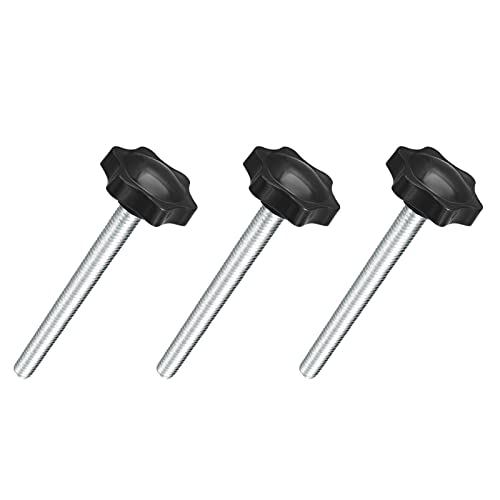 TA-VIGOR 3Pcs M8 x 70mm Plum Hex Shaped Clamping Screw Knob, 38mm Dia Plastic Head Clamping Knob Handle Male Thread Thumb Screw