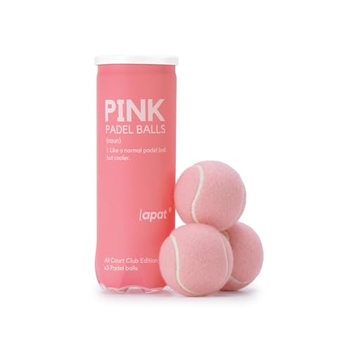 LAPAT Padel Balls - Single can w 3 Balls - Pro Quality - Paddle Tennis (Light Pink)