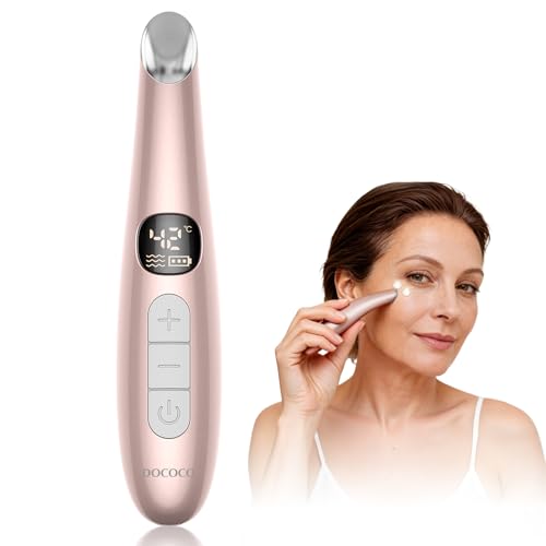 DOCOCO Eye Lift Wand, 98°F to 113°F Eye Heat Wand, Eye Massager for Dry Eyes, Dark Circles and Puffiness, Eye Lifting Device for Fine Lines, Champagne Gold