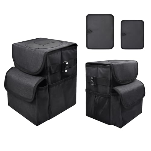 Image of Car Trash Can，Two-Pack Large and Small Combination Hanging Detachable Foldable Car Trash Can，100% Waterproof Suitable for SUV, Sedan, Truck Multi-Purpose Storage Box