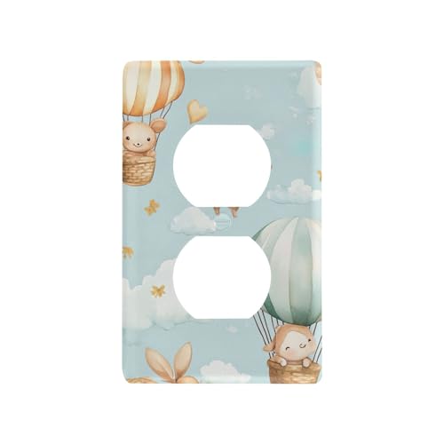 xigua Duplex Outlets Wallplate Cute Baby Animals Switch Wall Plate Cover,Decorative Outlet Cover Switch Cover for Home Office Bedroom 4.53" x2.76"
