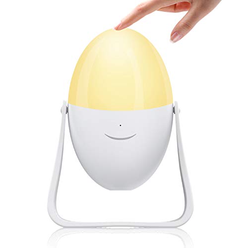 Veilleuse LED, Contrôle Tactile, Changement de Couleur RGB, Luminosité Ajustable, Rotation à 360 °, Support Amovible, 150 heures d'autonomie, Veilleuse Enfant Douce pour des Yeux Tikitaka