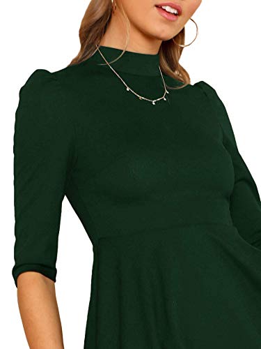 Floerns Women's Mock Neck Short Sleeve Flared A Line Cocktail Dress3