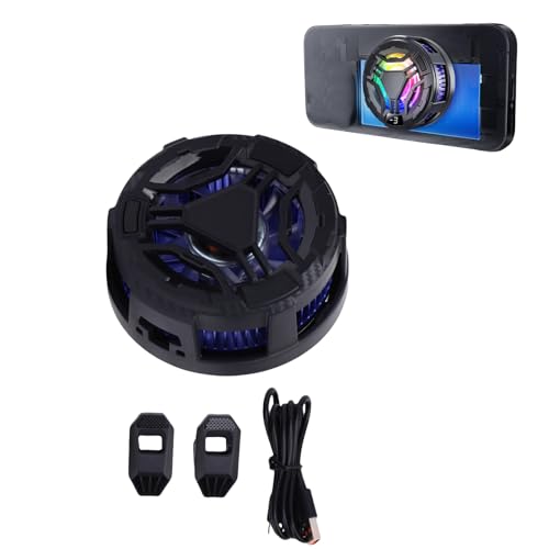 Ouitble Magnetischer Handy Kühler für Gaming Universal Handy Kühler mit RGB-Beleuchtung Clamps TEC-Halbleiter-Kühlplatte Handykühler Lüfter für Live-Streaming Vlog Reisen
