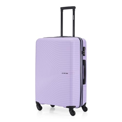Image of Stony Brook by Nasher Miles Crescent Hard-Sided Polypropylene Check-in Luggage Pastel Purple 24 Inch |65Cm Trolley Bag - Spinner Wheels