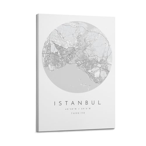 Poster d'Istanbul de qualité supérieure : impression sur toile circulaire 20x30 cm