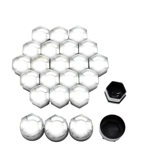 Pernos de rueda cromados 17 mm tuercas de rueda y tapas para buje de coche